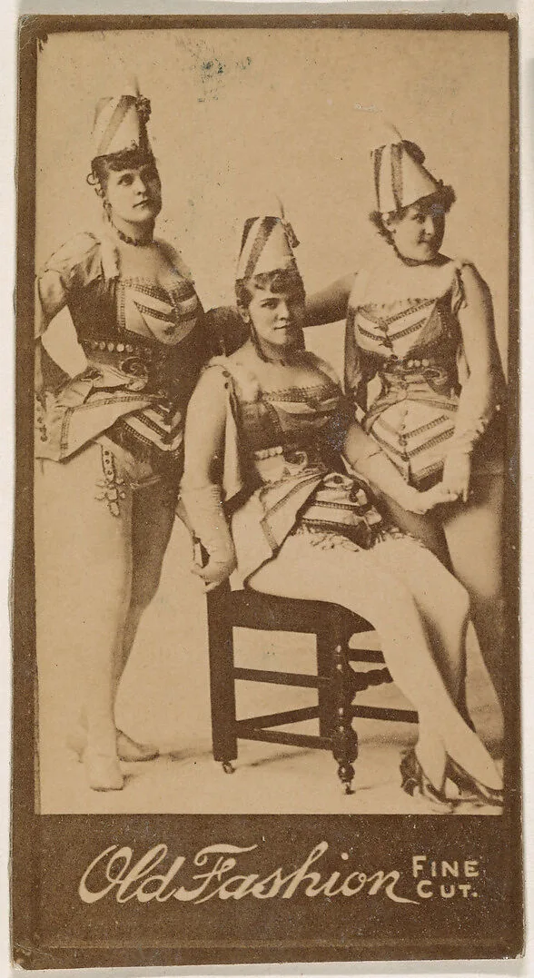 Trio of actresses, from the Actresses series (N664) promoting Old Fashion Fine Cut Tobacco — Unknown