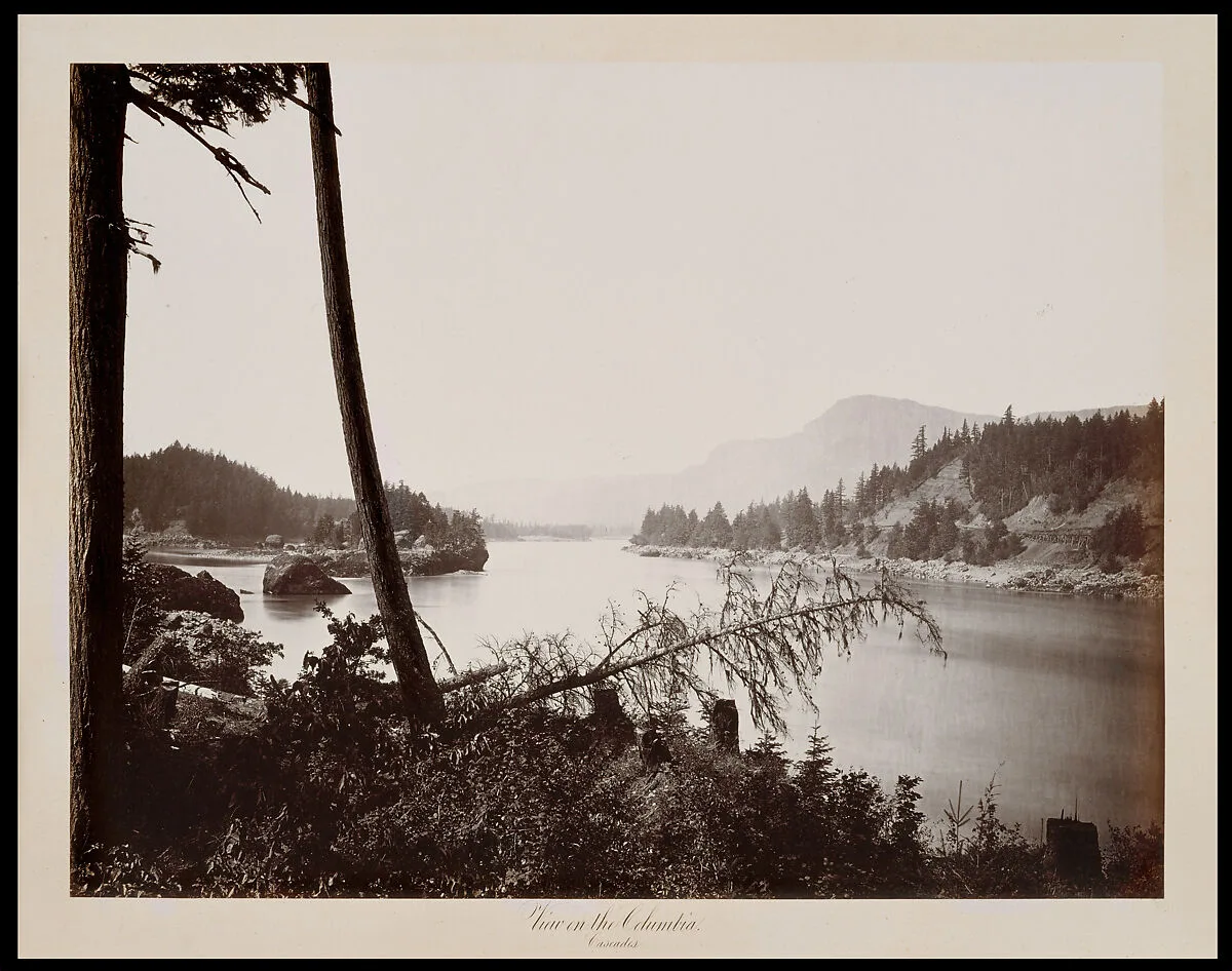 View on the Columbia, Cascades — Carleton E. Watkins