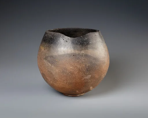 Black-topped brown ware bowl