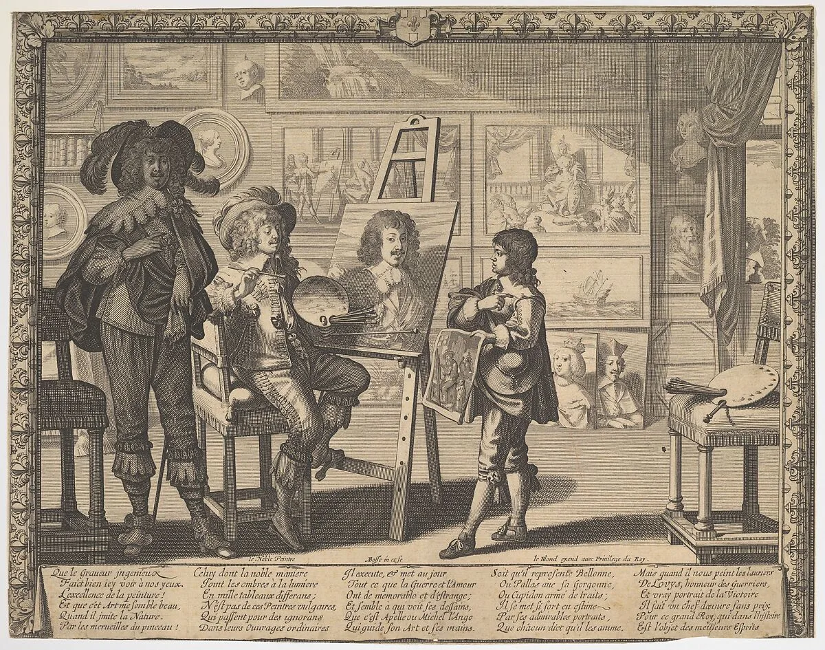 The Noble Artist Painting Louis XIII — Abraham Bosse|Jean I Leblond