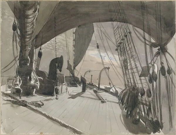 Deck of Ship in Moonlight (from scrapbook) — John Singer Sargent