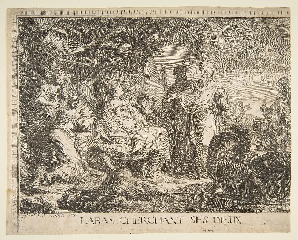 Laban cherchent ses dieux — Gabriel de Saint-Aubin