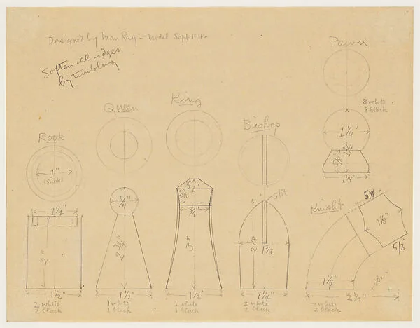 Design for Chess Pieces — Man Ray
