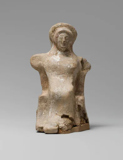 Terracotta statuette of a seated woman