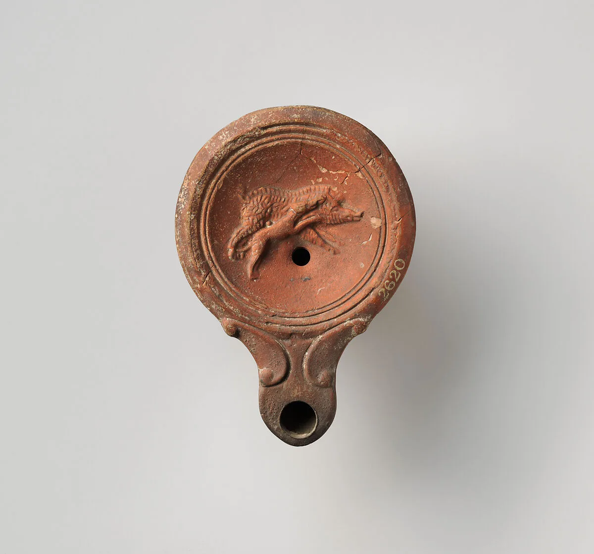 Terracotta oil lamp — Unknown