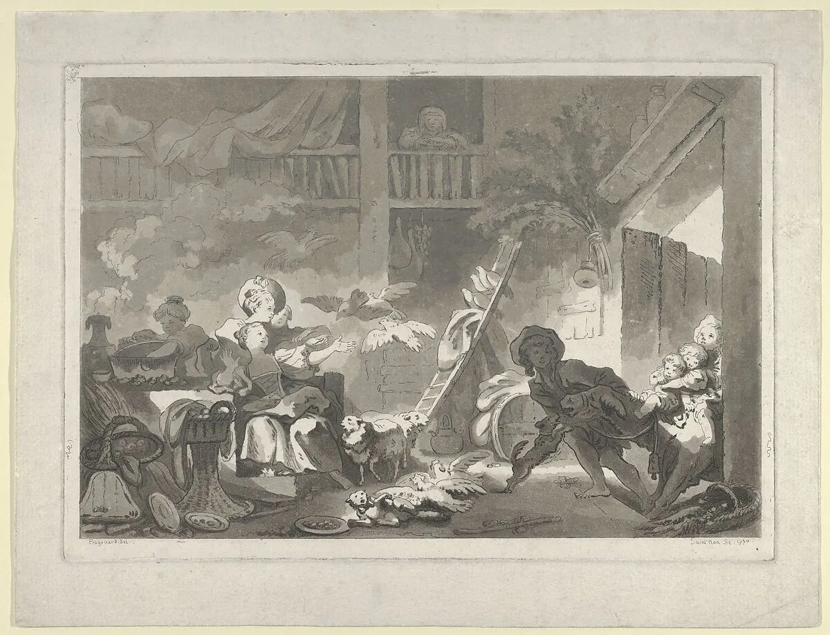 The Stubborn Donkey — Jean Claude Richard, Abbé de Saint-Non|Jean Honoré Fragonard