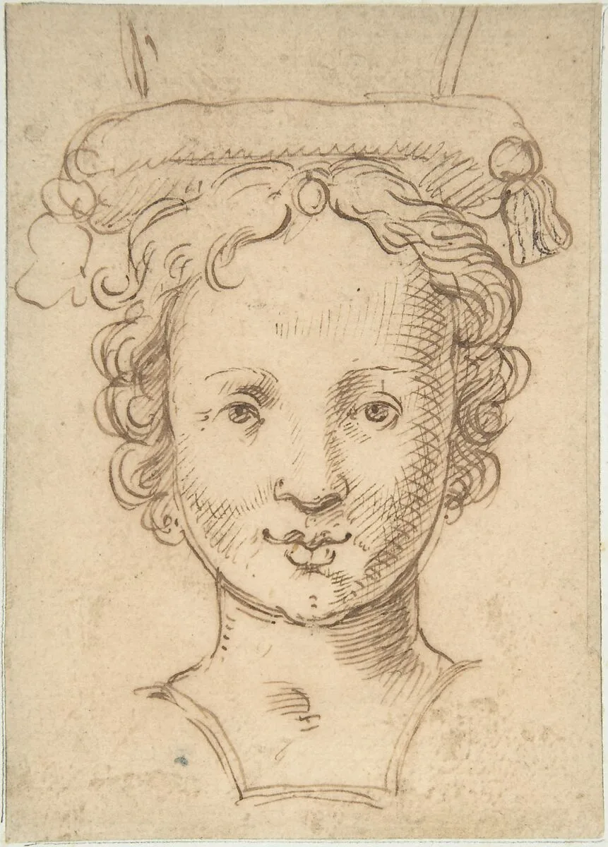 Head of a Young Woman, a Probable Finial for Fountain or other Type of Waterwork. — Anonymous, Italian, Sienese or Marchigian, 16th century