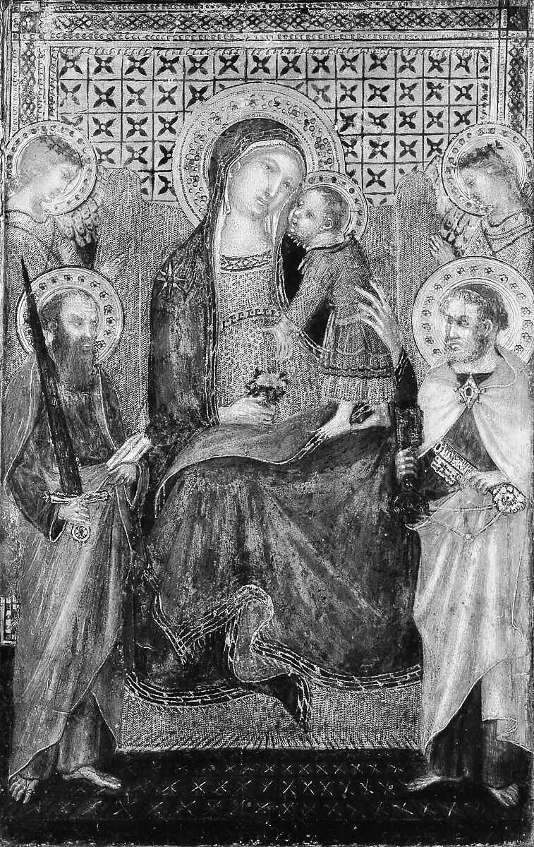 Madonna and Child Enthroned with Saints Peter and Paul and Angels — Lippo Vanni (Lippo Vanni di Giovanni)
