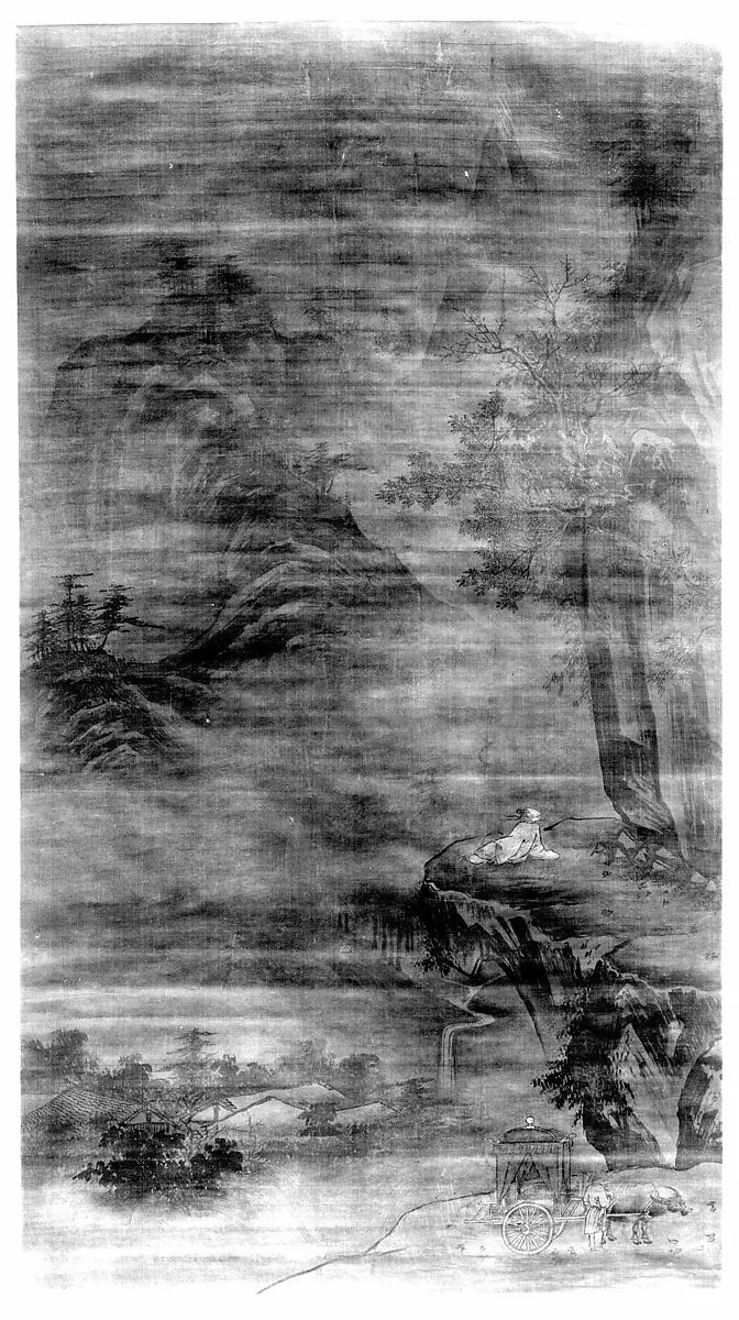 明 佚名 人物山水 軸|Scholar Admiring Autumn Scenery — Unidentified artist