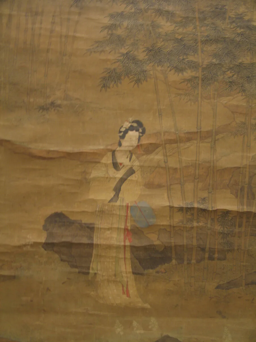明 沈碩 仿仇英文玉圖 軸|Lady in a Bamboo Grove after Qiu Ying — Shen Shuo