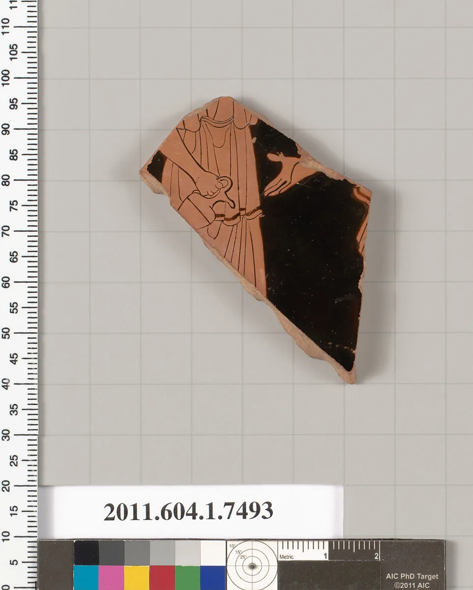 Terracotta fragment of a kylix (drinking cup) — Euaion Painter