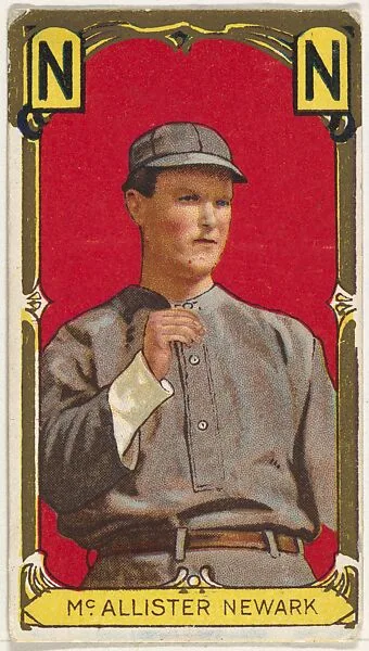 Lewis McAllister, Newark, from the "Baseball Series" (Gold Borders) set (T205) issued by the American Tobacco Company — American Tobacco Company