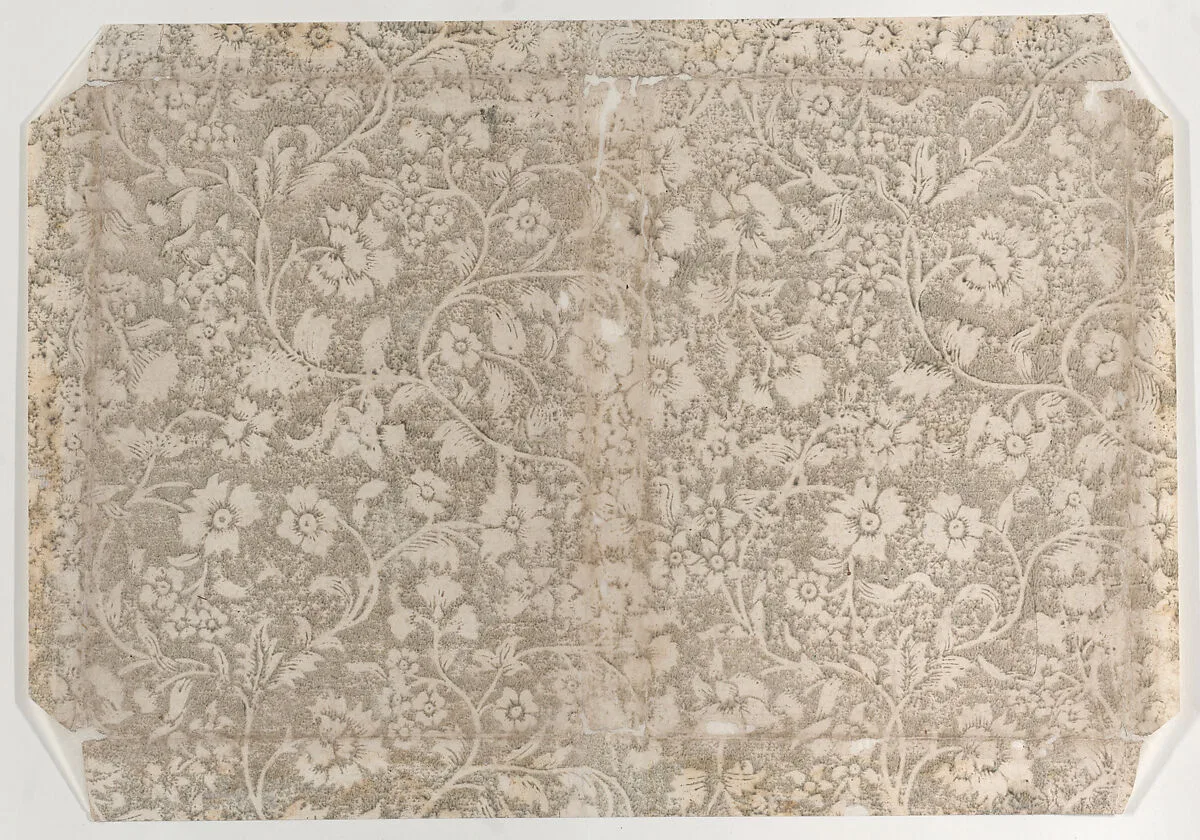 Book cover with gray floral pattern — Anonymous
