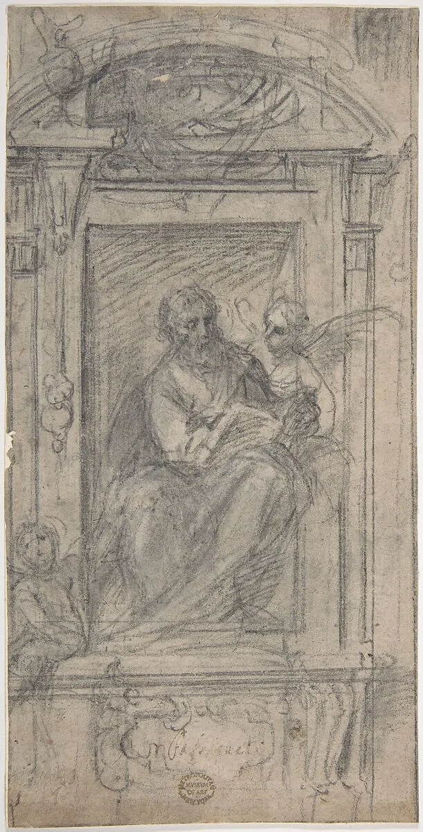 Saint Matthew Seated in a Niche — Fabrizio Boschi