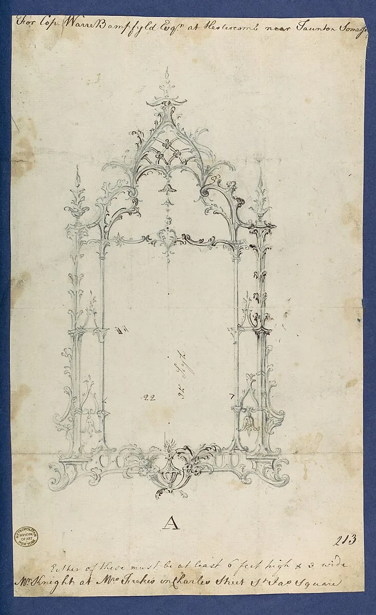 Mirror, in Chippendale Drawings, Vol. I — Thomas Chippendale