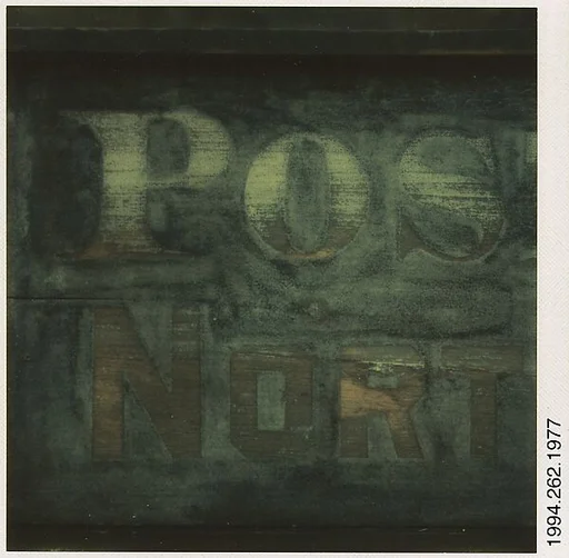 [Detail of Wooden Sign: "Post Office North Appleton", Old Lyme, Connecticut]