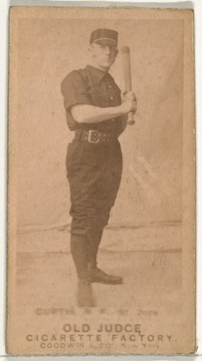Ervin Duane "Jim" Curtiss, Right Field, St. Joseph Clay Eaters, from the Old Judge series (N172) for Old Judge Cigarettes — Goodwin & Company