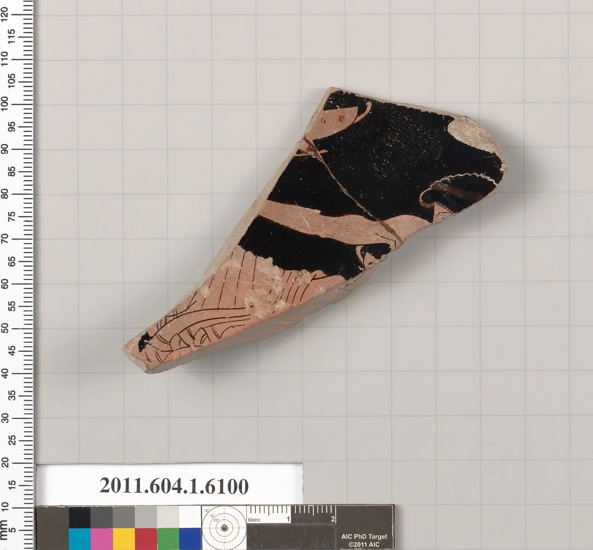 Terracotta fragment of a kylix (drinking cup) — Apollodoros