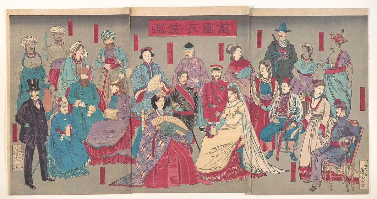 『万国衣装鑑』|Mirror of National Costumes of All Nations (Bankoku ishō kagami) — Kobayashi Kiyochika
