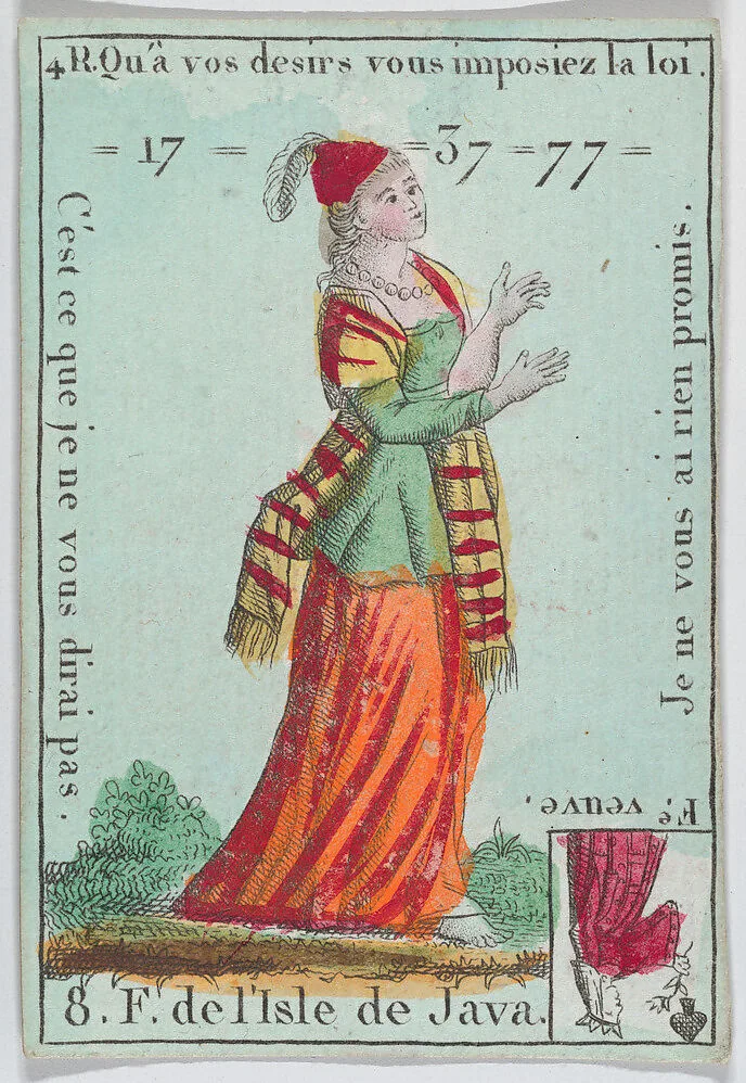 Hab.t du Thibet from playing cards "Jeu d'Or" — Anonymous, French, 18th century