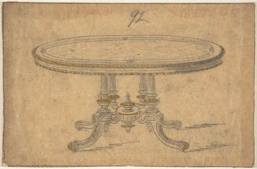 Design for a Round or Oval Renaissance Style Table