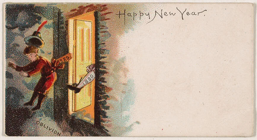 Happy New Year 1890, from the New Years 1890 series (N227) issued by Kinney Bros. — Kinney Brothers Tobacco Company