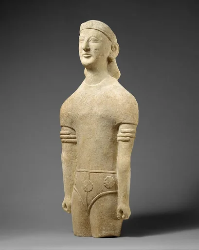Limestone male figure