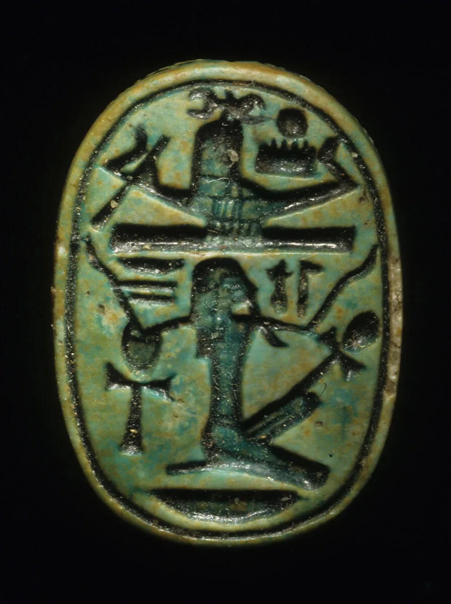 Scarab with Figure Upholding a Sacred Boat — Unknown