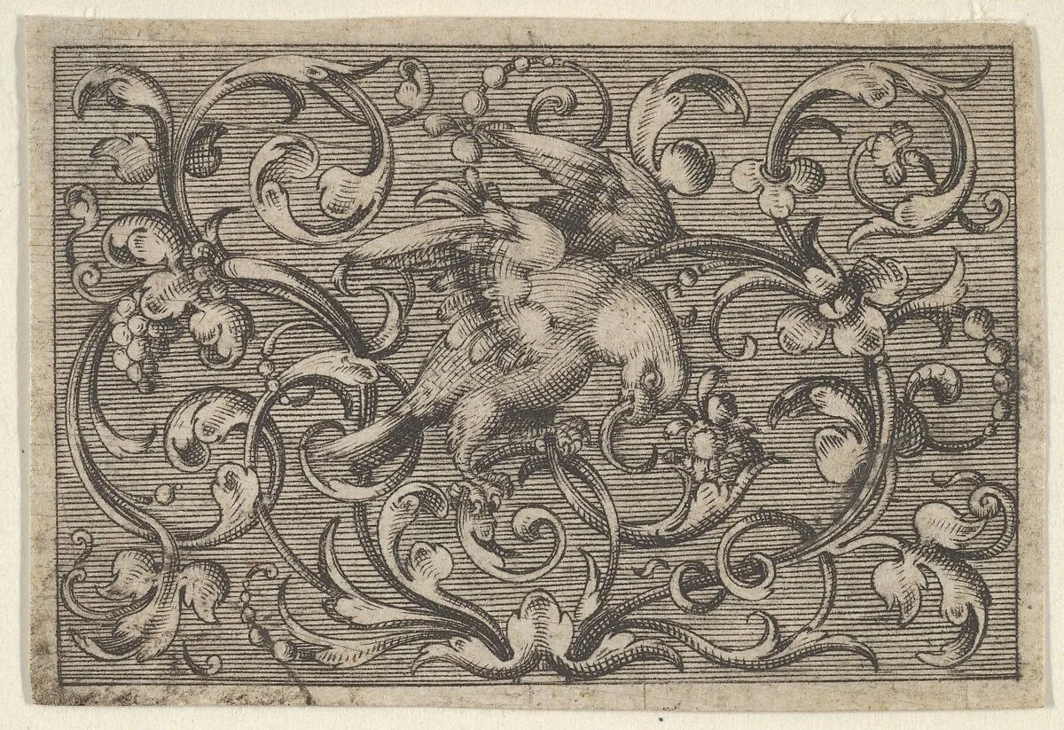 Horizontal Panel with a Bird, from Varii Generis Opera Aurifabris Necessaria — Paul Birckenhultz