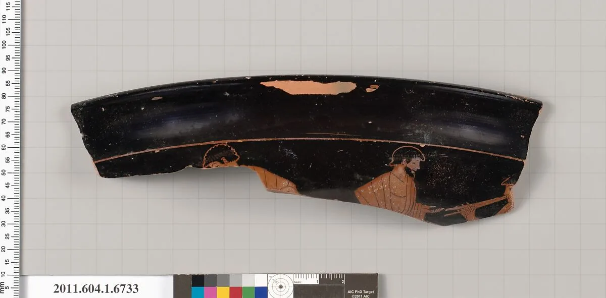 Terracotta rim fragment of a kylix (drinking cup) — Unknown