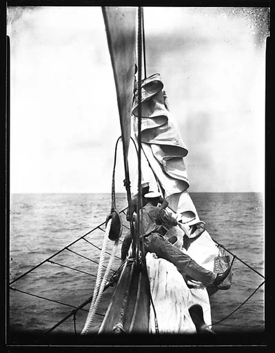 [South Seas: Crew Members on Prow, Aboard the Cressida]