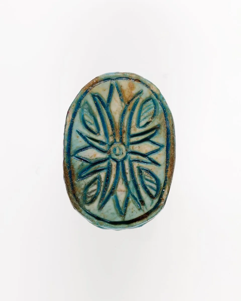 Scarab with Crucifom Lotus Flower Decoration — Unknown