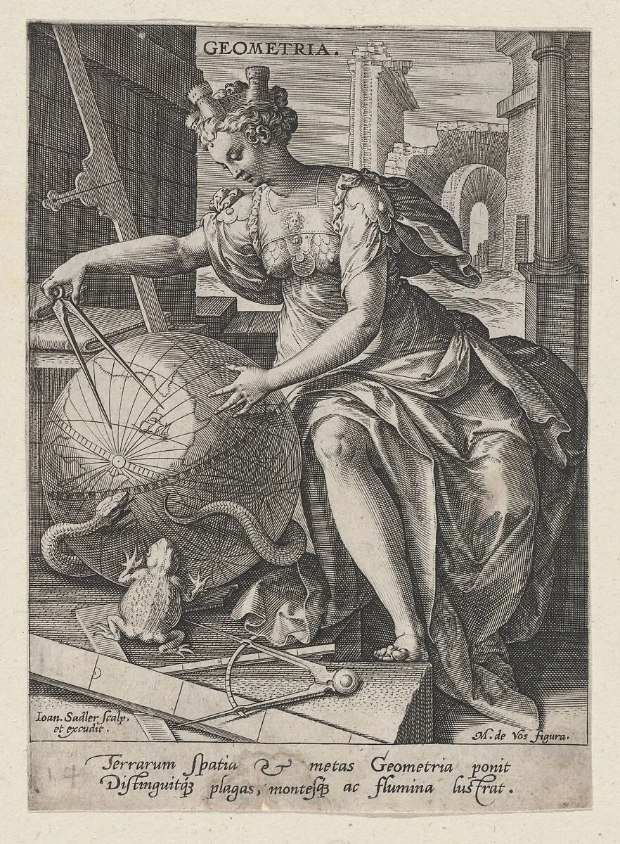 Geometria, from The Seven Liberal Arts — Johann Sadeler I|Maerten de Vos