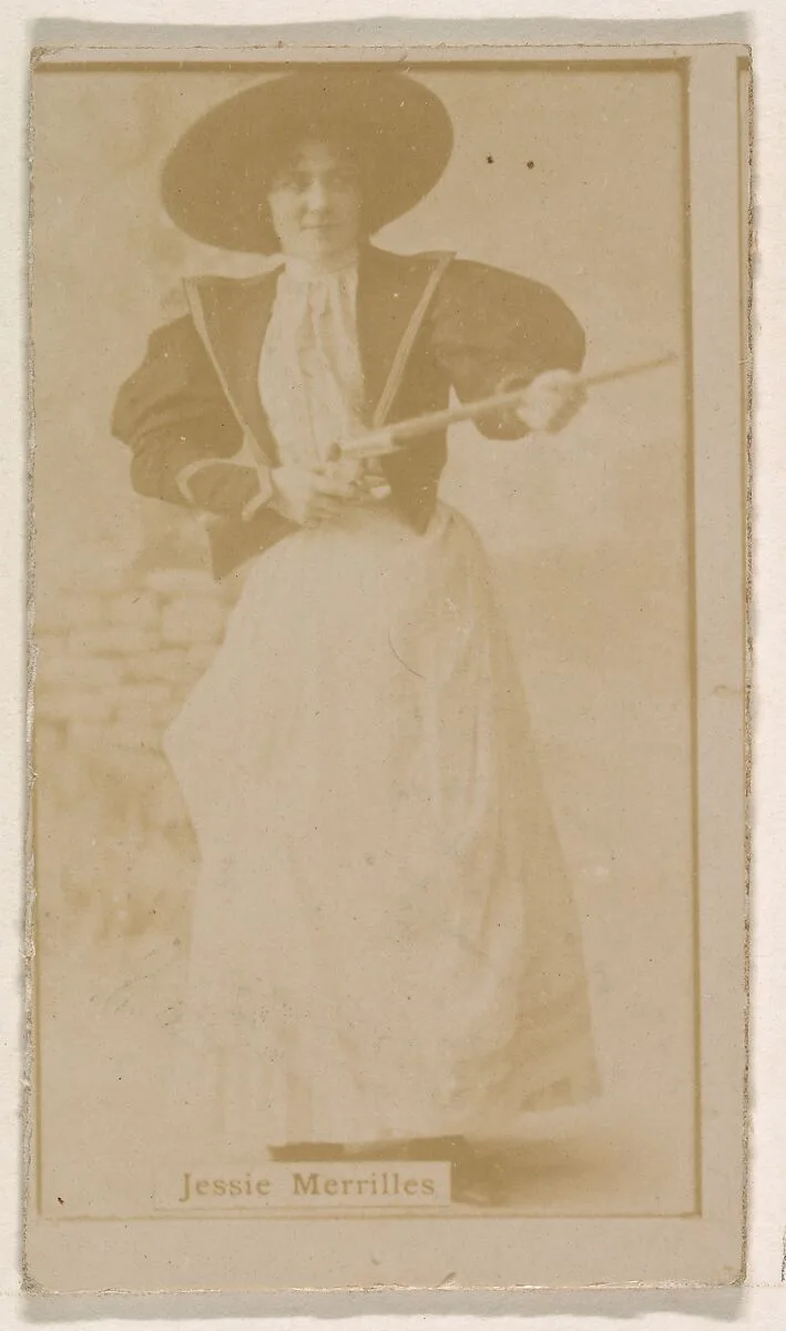 Jessie Merrilles, from the Actresses series (N245) issued by Kinney Brothers to promote Sweet Caporal Cigarettes — Kinney Brothers Tobacco Company