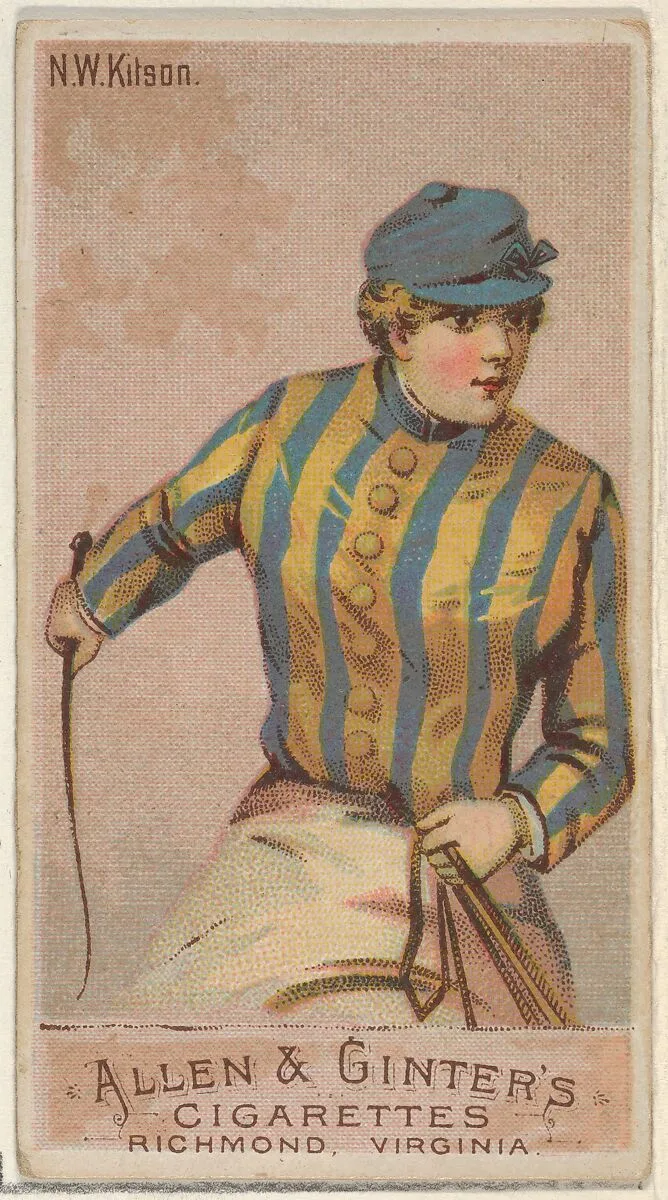 N.W. Kitson, from the Racing Colors of the World series (N22a) for Allen & Ginter Cigarettes — Allen & Ginter
