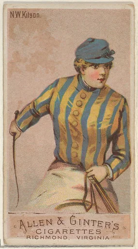 N.W. Kitson, from the Racing Colors of the World series (N22a) for Allen & Ginter Cigarettes