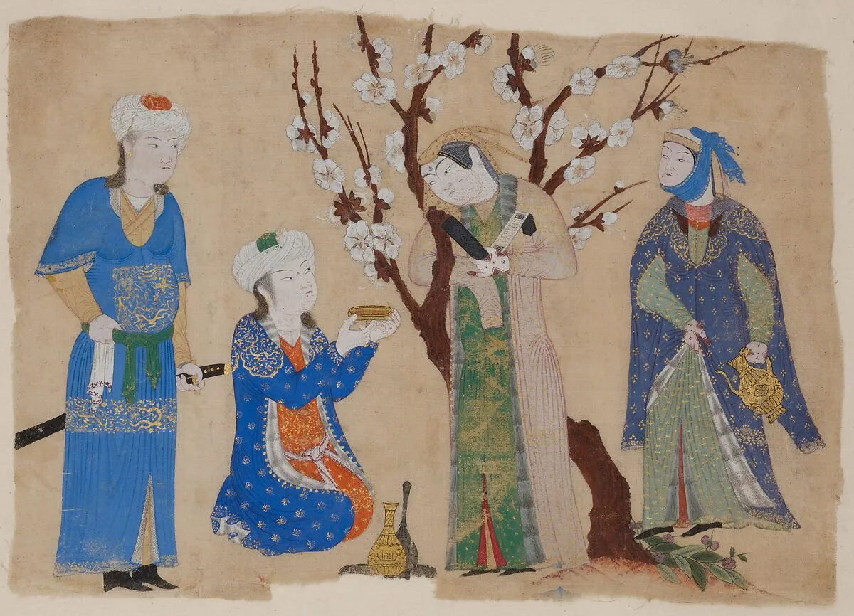 Wine Drinking in a Spring Garden — Unknown