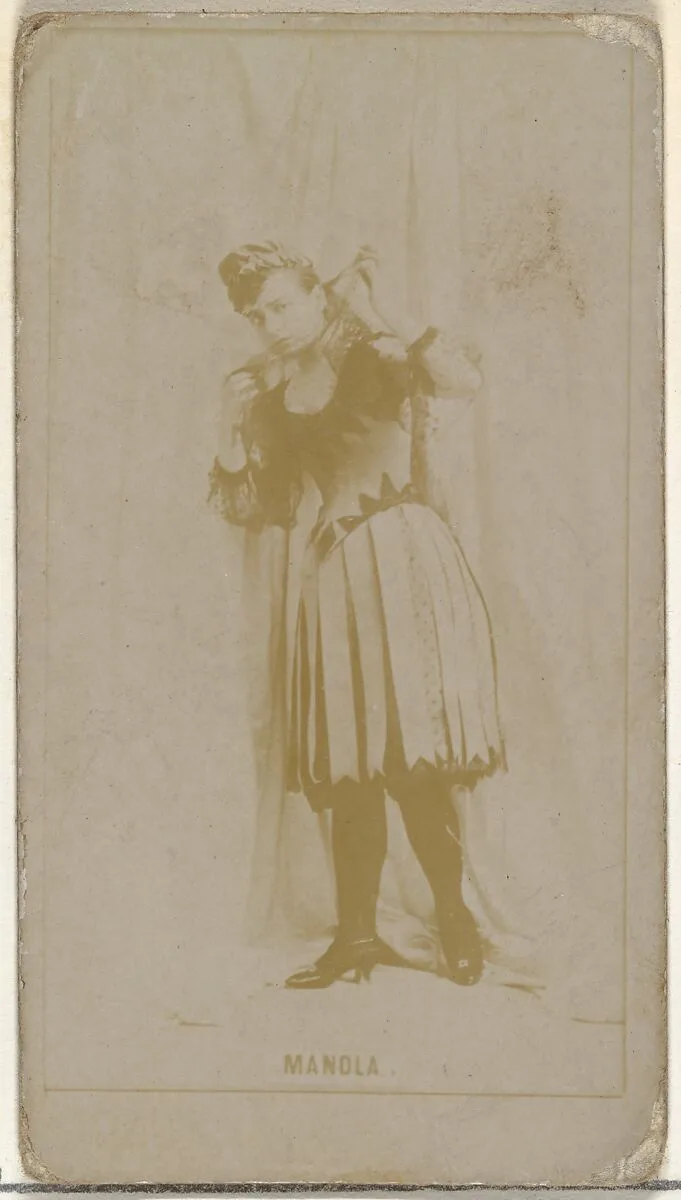 Miss Manola, from the Actors and Actresses series (N145-8) issued by Duke Sons & Co. to promote Duke Cigarettes — W. Duke, Sons & Co.|American Tobacco Company