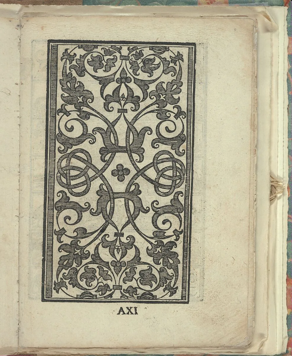 Opera Nova Universali intitulata Corona di racammi, page 11 (recto) — Giovanni Andrea Vavassore