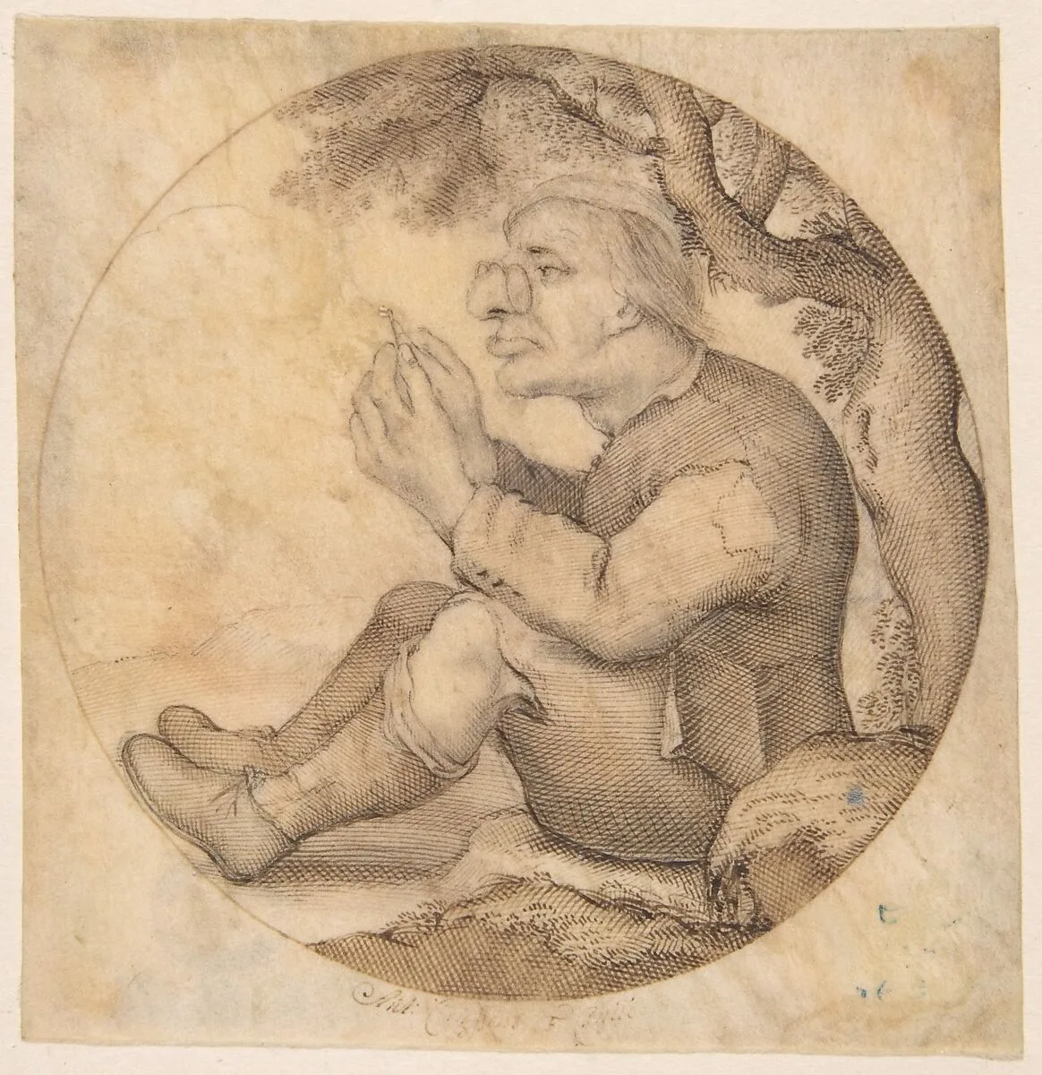 Old Man Facing Left, Wearing Glasses and Threading a Needle — Anton Crussens