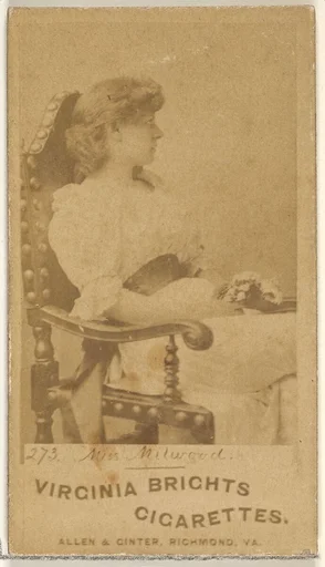 Card 273, Miss Milwood, from the Actors and Actresses series (N45, Type 1) for Virginia Brights Cigarettes