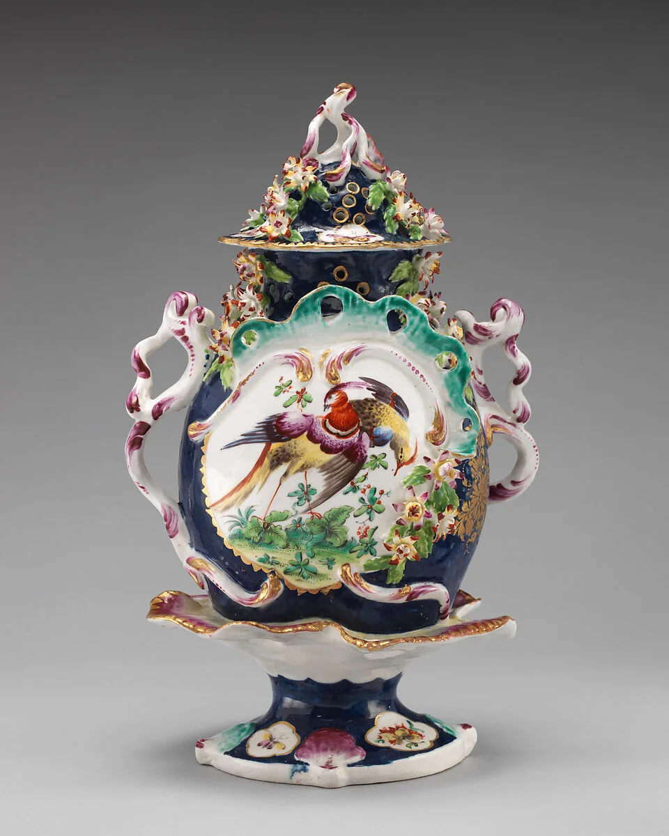 Vase with cover (part of a garniture) — James Giles|Bow Porcelain Factory