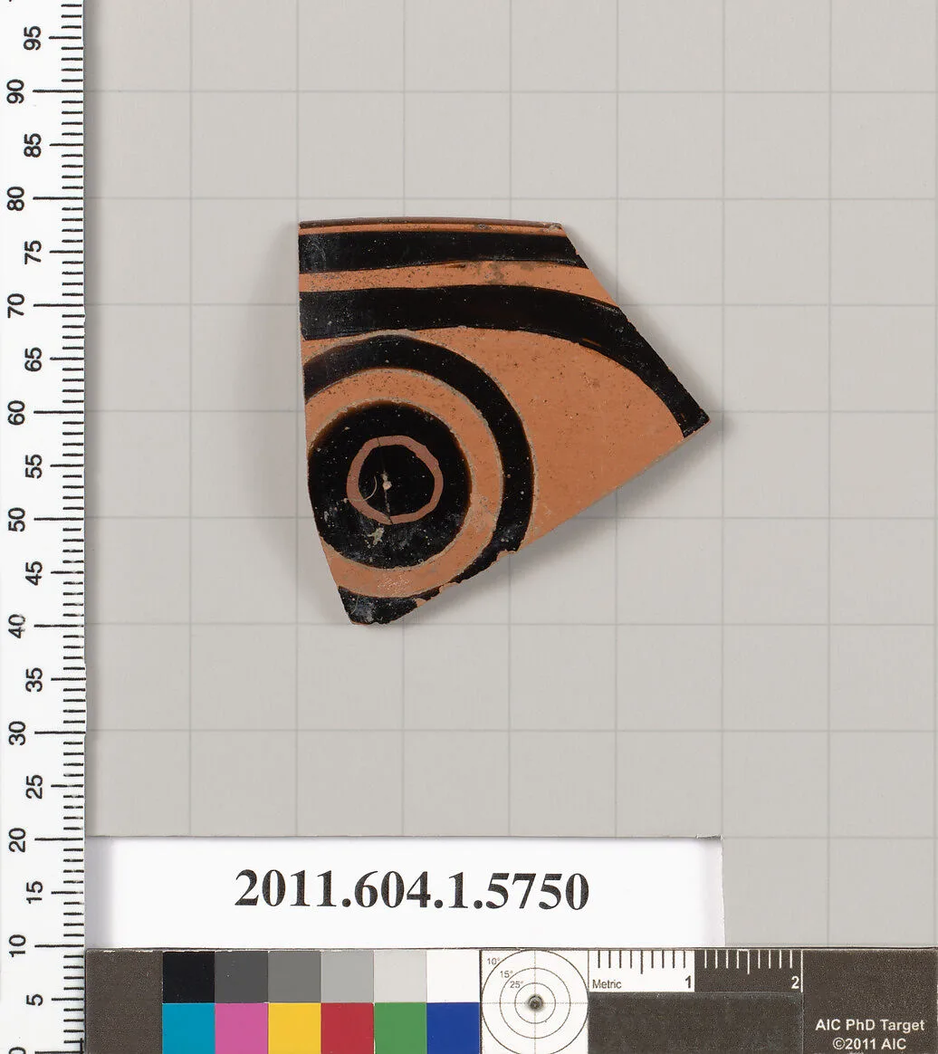 Terracotta rim fragment of a kylix: eye-cup (drinking cup) — Unknown