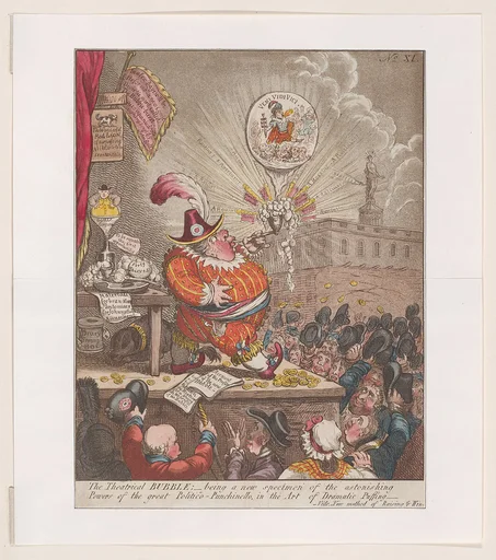The Theatrical Bubble; being a new Specimen of the Astonishing Powers of the Great Politiico-Punchinello in the Art of Dramatic Puffing