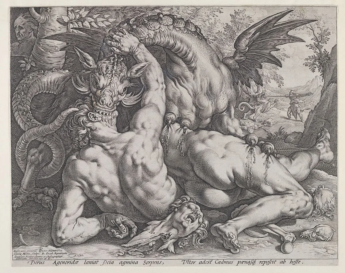 The Dragon Devouring the Companions of Cadmus — Hendrick Goltzius|Cornelis van Haarlem
