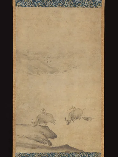 伝可翁筆 牧童図|Herdboys and Buffalos
