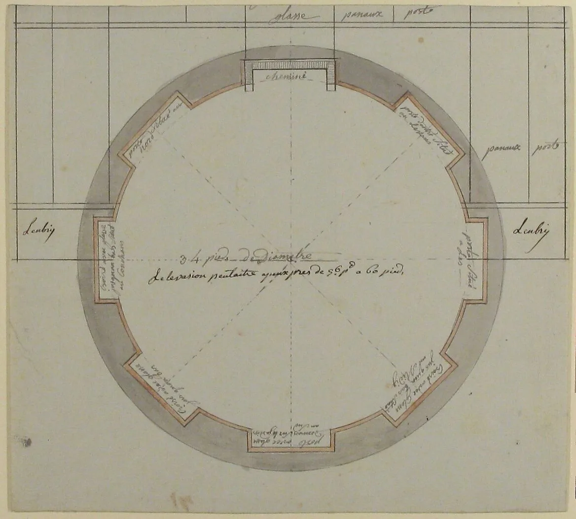 Plan for a Circular Room — Anonymous, French, 18th century