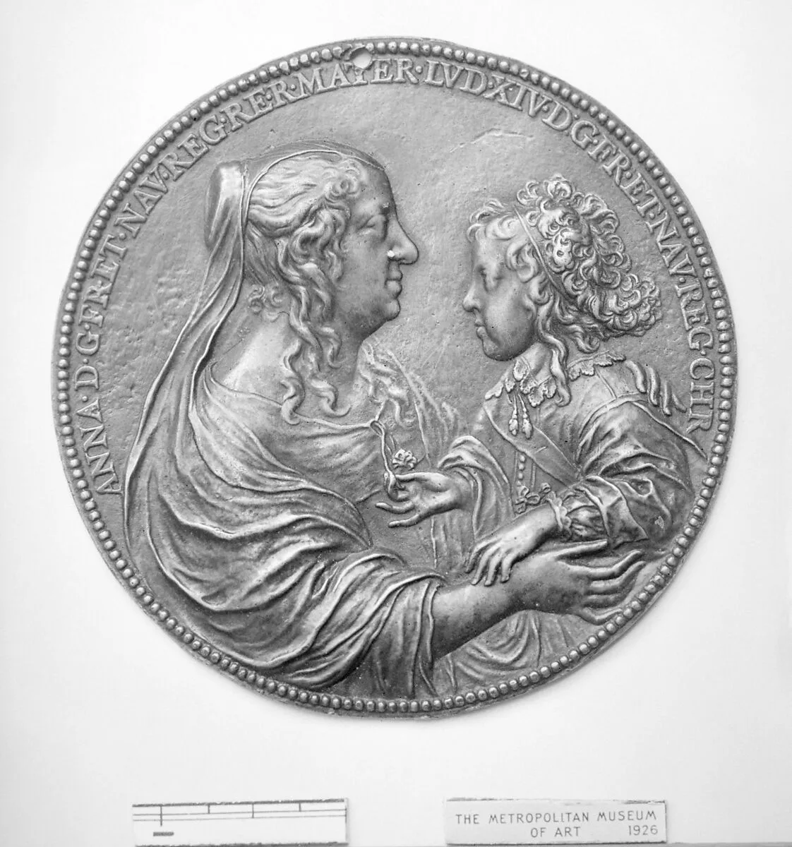 Anne of Austria, Queen Mother of France (1601–66) and her son Louis XIV (1638–1715) — Jean Varin