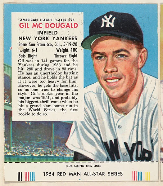 Gil McDougald, from the Major League All Stars series (T234), issued by Red Man Chewing Tobacco — Red Man Chewing Tobacco