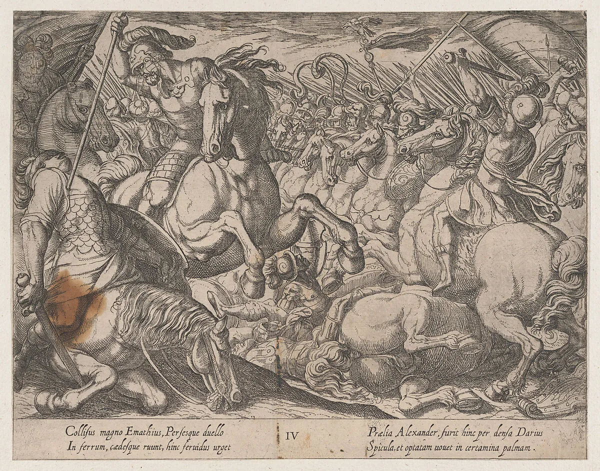 Plate 4: Alexander Battling the Persians, from The Deeds of Alexander the Great — Antonio Tempesta|Johannes Baptista Vrints